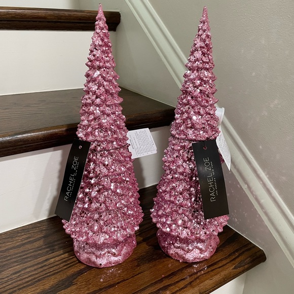 RACHEL ZOE STUNNING PINK LIGHTED CHRISTMAS TREES - Picture 3 of 3